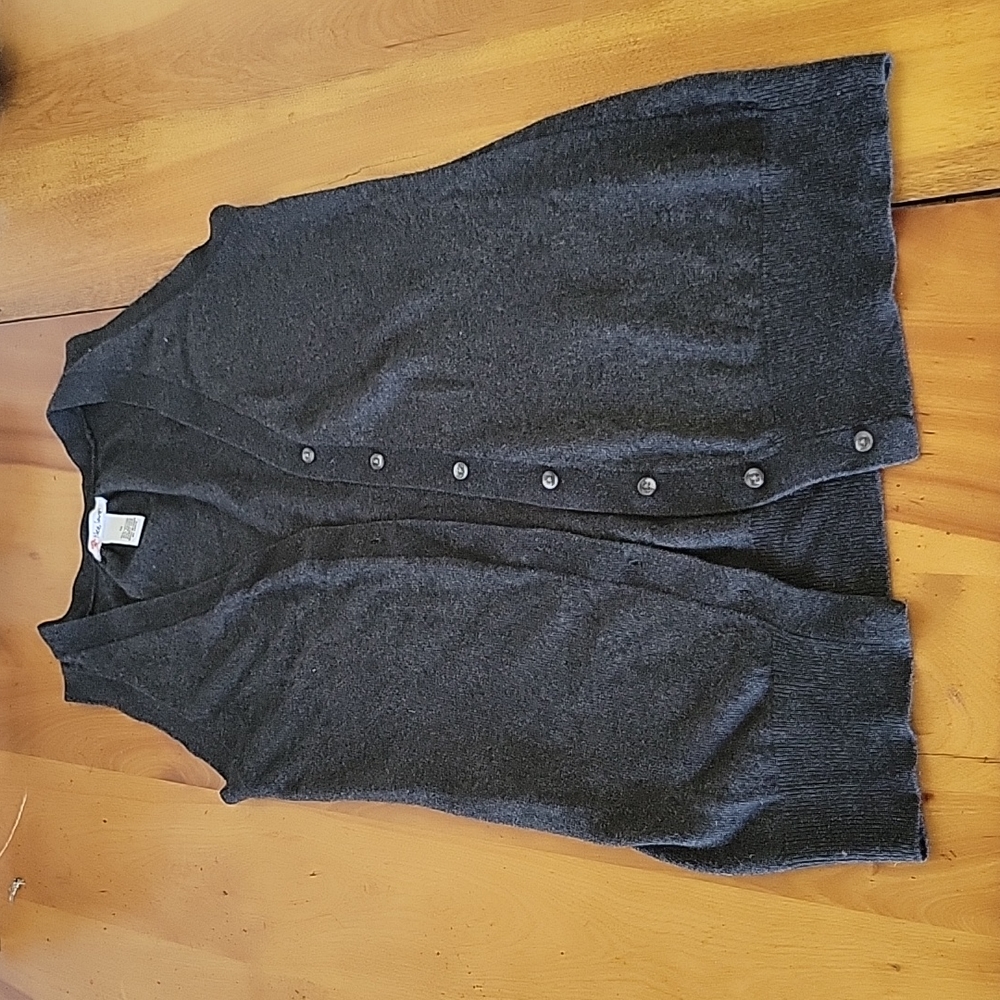 Sleeveless button-up Dark Grey Cardigan
